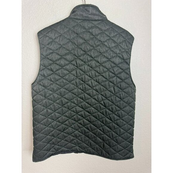 Men's Quilted Vest Size Large Weatherproof Vintage Green Pockets Outdoor - Picture 8 of 11